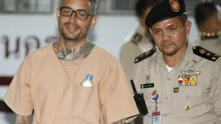 Artur Segarra a su llegada a la Corte Criminal de Tailandia.