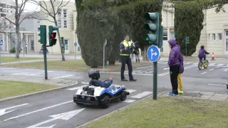 Una clase de seguridad vial en Zaragoza