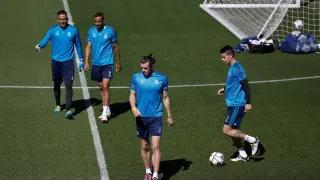 Jugadores del Real Madrid durante una sesión de entrenamiento.