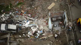 Vista aérea de Pedernales, un mes después del terremoto que asoló la ciudad.