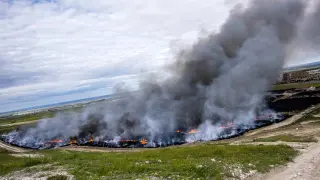 Una imagen del incendio en la planta de neumáticos de Seseña