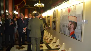 Inauguración de la exposición en el Palacio de la Capitanía General de Aragón en Zaragoza.