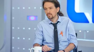 Pablo Iglesias durante una entrevista en TVE.