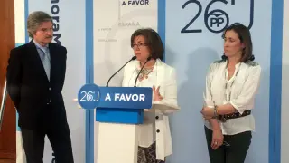 Angulo ha participado en la sede del PP de Burgos en un acto de campaña.