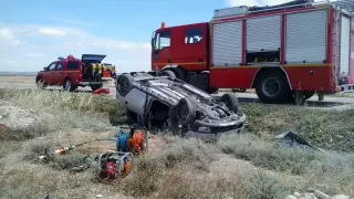 Una mujer, herida en accidente de tráfico en Bujaraloz.
