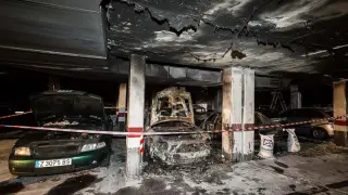 Incendio en un garaje junto a la plaza de Europa