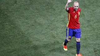 Iniesta, durante el partido de España contra Turquía