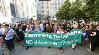 Manifestación por los refugiados en Zaragoza.