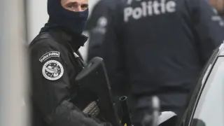 La policía belga, durante una operación en Bruselas