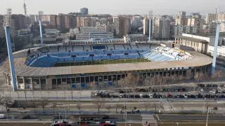 Panorámica del estadio de La Romareda, que requiere de reparaciones urgentes.