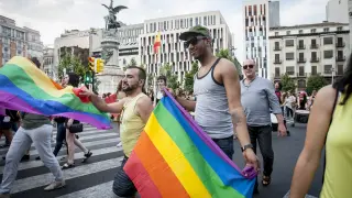 La marcha del Orgullo gay celebrada este miércoles en Zaragoza.