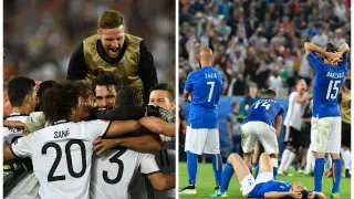 La alegría de los alemanes contrastaba con la tristeza de Italia, eliminada