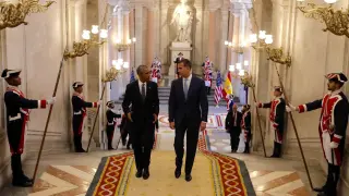 El Rey recibe a Barack Obama en el Palacio Real