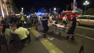 El paseo de los Ingleses de Niza fue manchado de sangre este jueves por el atentado terrorista.