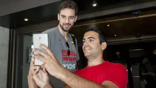 La selección española de baloncesto llega a Zaragoza
