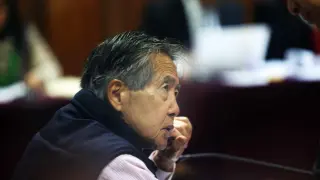 Foto archivo de Fujimori durante una audiencia