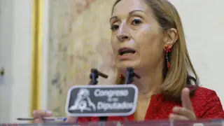 La presidenta del Congreso, Ana Pastor, durante una rueda de prensa.
