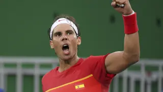 Rafa Nadal celebra una de sus victorias en Río