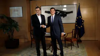 Rajoy y Rivera, durante su reunión de este miércoles
