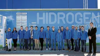 El equipo de la Fundación del Hidrógeno en Aragón, con sede en Walqa (Huesca).