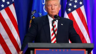 Donald Trump durante un acto en Wisconsin.