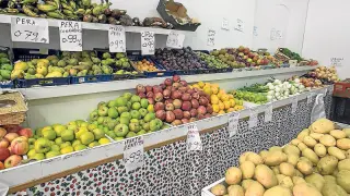 Tienda de alimentación de fruta y verdura.