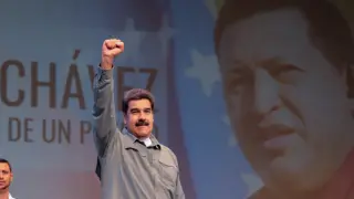 Maduro durante el acto en el que anunció la futura creación de una película y una serie biográficas sobre Hugo Chávez.