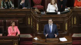 Rajoy, durante la primera jornada de la sesión de investidura