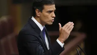 Pedro Sánchez, este viernes en el Congreso.