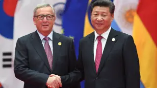 Xi y Juncker, en la inaguración del G20.
