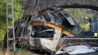 Accidente de tren en Porriño.
