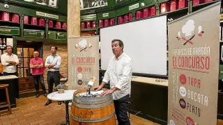 Juan Carlos Brun, durante la presentación del concurso, en el restaurante Montal.