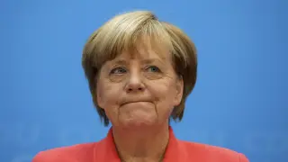 Angela Merkel durante una conferencia este lunes en Berlín.