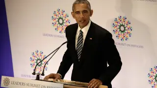 Barack Obama durante la Cumbre de Líderes para los refugiados.