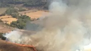 Incendio forestal en Azuara