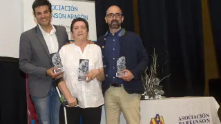 Larrodera, García y Doblas, en la entrega de premios.