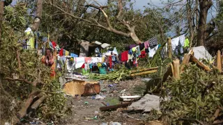 Paso del huracán Mattew por Haití.