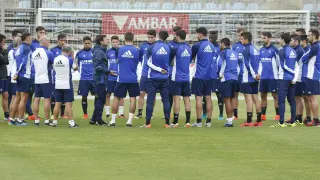 Ángel se ha referido tras el entrenamiento en la Ciudad Deportiva (en la foto) a la situación del equipo.