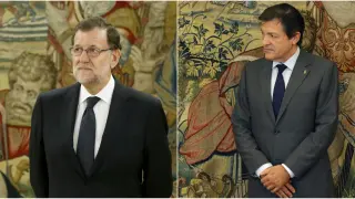 Albert Rivera, Javier Fernández, Mariano Rajoy y Pablo Iglesias en el segundo día de consultas.
