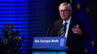Jean-Claude Juncker durante  'El discurso de Europa' en Berlín.