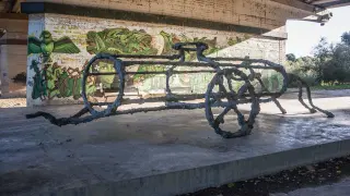 Estado en que ha quedado la escultura 'The Water Wagon'