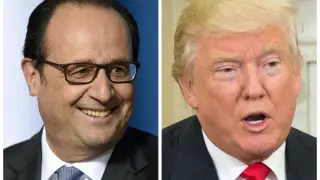 Hollande y Trump expresan su voluntad de trabajar "juntos".
