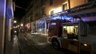 Incendio en la calle Padre Huesca de la capital oscense