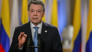 Santos, en la presentación del nuevo pacto con las FARC.