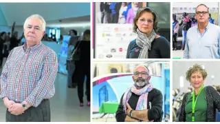 Personas que han dado su testimonio en el I Congreso Aragonés  de personas con cáncer  y familiares en Zaragoza