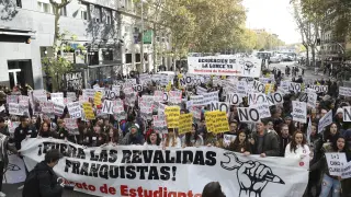 Manifestación entre Atocha y la Puerta del Sol convocada por el Sindicato de Estudiantes.