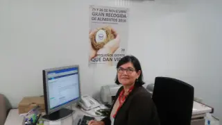 Lina Montesinos, voluntaria del Banco de Alimentos de Zaragoza.