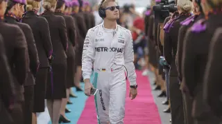 Nico Rosberg, minutos antes de empezar la última carrera.