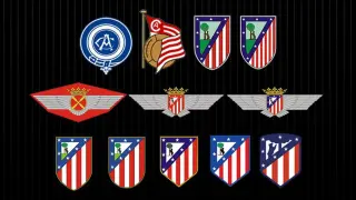 Evolución de los escudos del club.