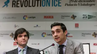 Javier Fernández ha presentado este miércoles en Madrid el espectáculo 'Revolución en hielo'.